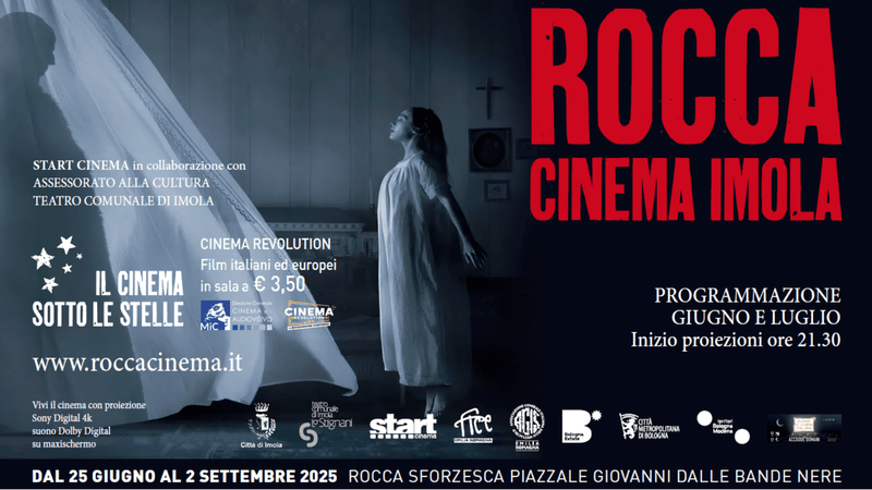 Rocca Cinema Imola dal 25 giugno al 2 settembre 2025: l’arena all’interno del cortile della Rocca&nbsp;sforzesca