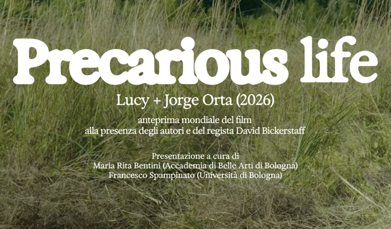 Al DAMSLab/Auditorium, “Precarious life” di Lucy + Jorge Orta il 27 marzo&nbsp;2026