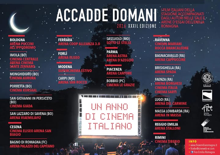 Al via la storica rassegna, “Accadde domani”, dedicata al cinema italiano nelle arene dell’Emilia Romagna