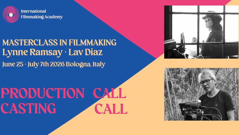 IFA cerca Maestranze e Volontari per la Masterclass in Filmmaking 2026 tenuta a Bologna da Lav Diaz e Lynne Ramsay