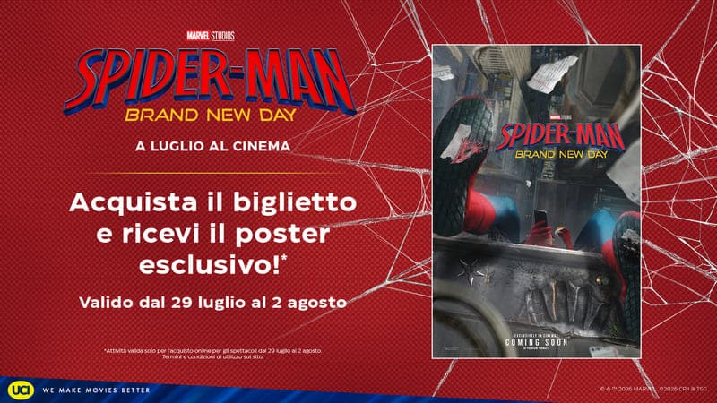 UCI Cinemas Meridiana: “Spider-Man: Brand New Day” arriva dal 29 luglio con tanti gadget ed eventi per il&nbsp;pubblico